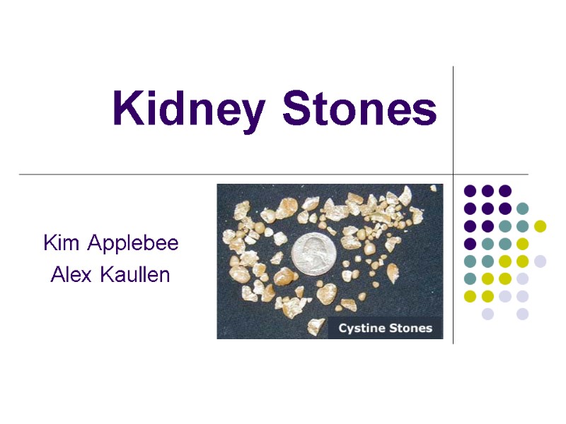 Kidney Stones Kim Applebee Alex Kaullen